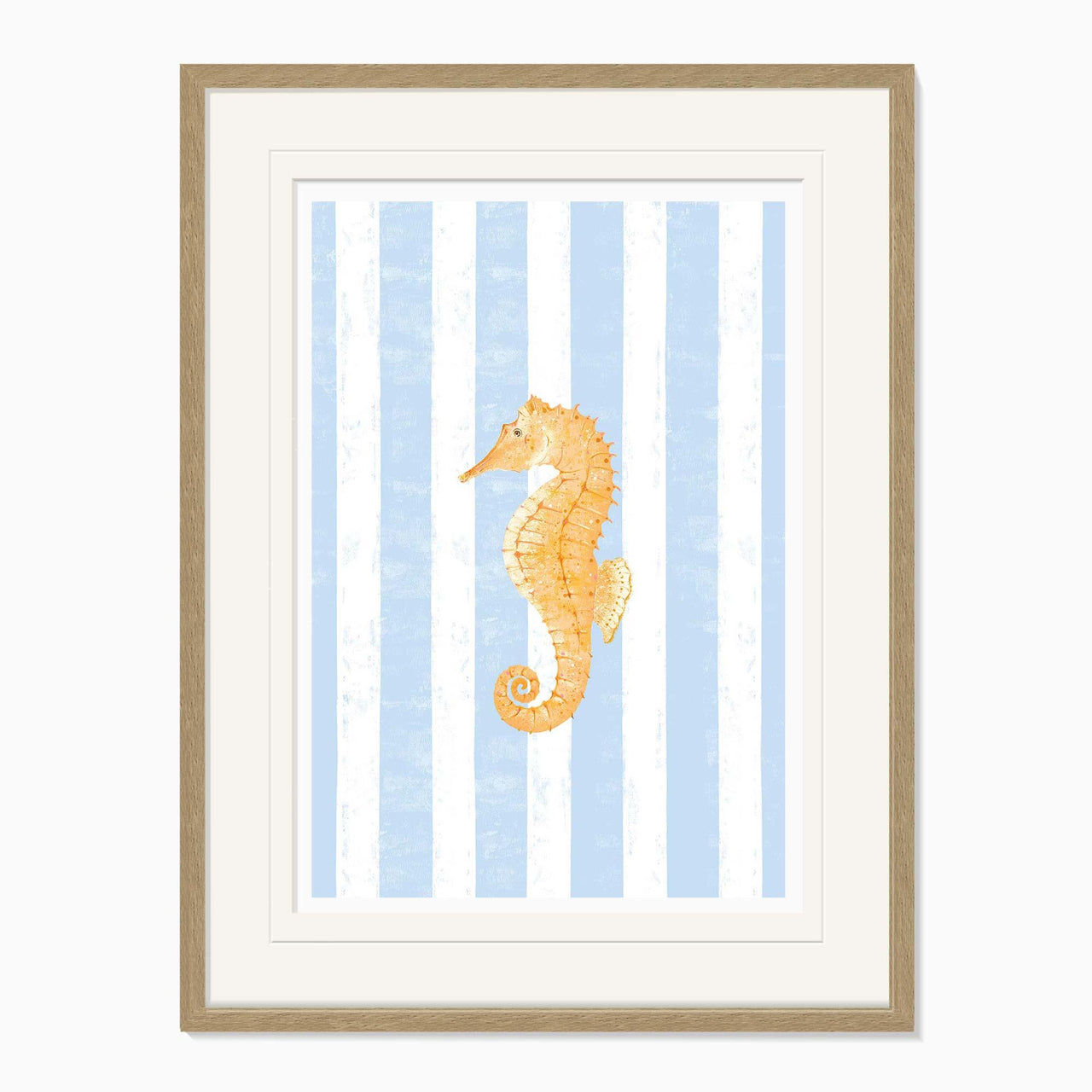 Framed Print-WF1144F - Beach House Seahorse Framed Print-Whistlefish