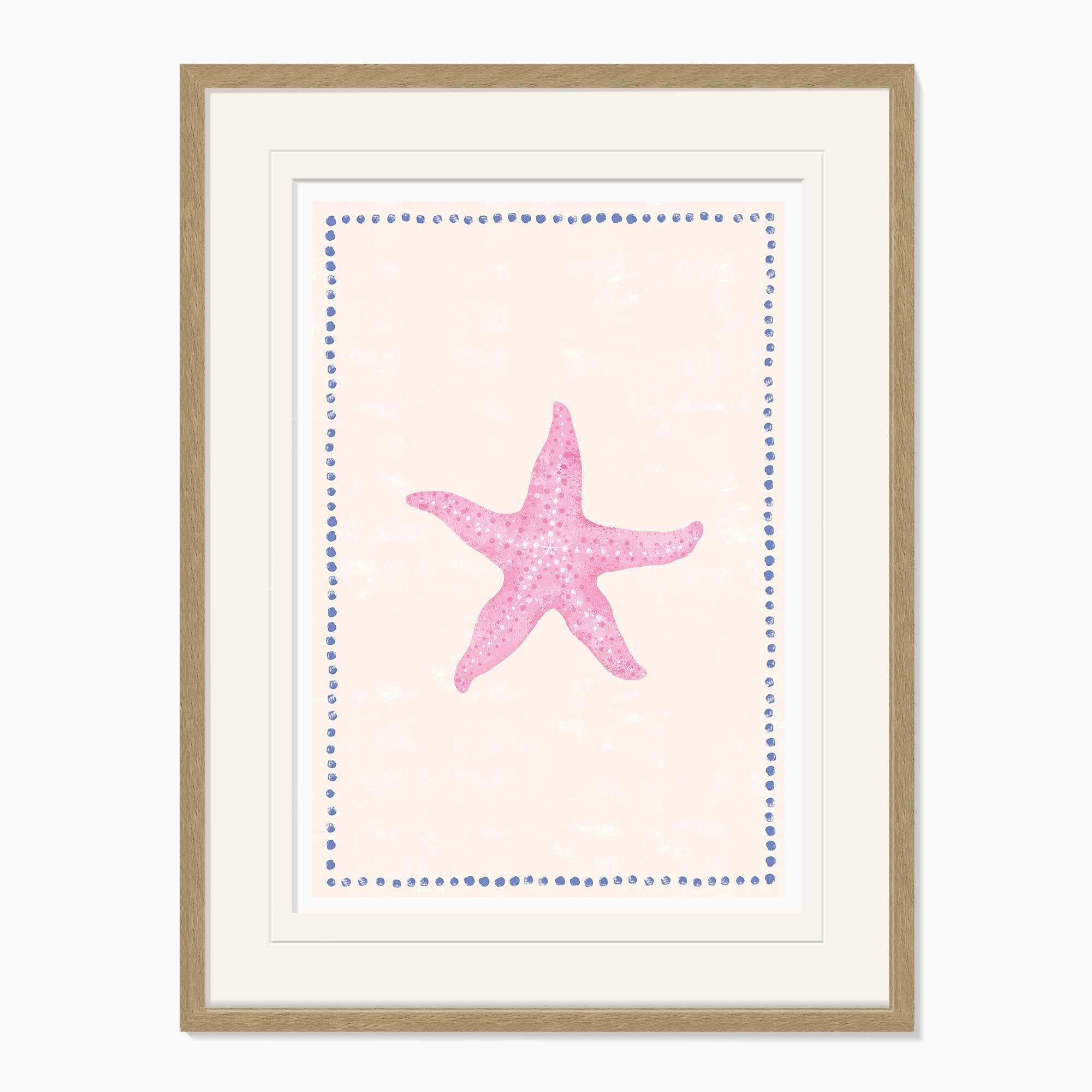Framed Print-WF1272F - Beach House Starfish Small Framed Print-Whistlefish