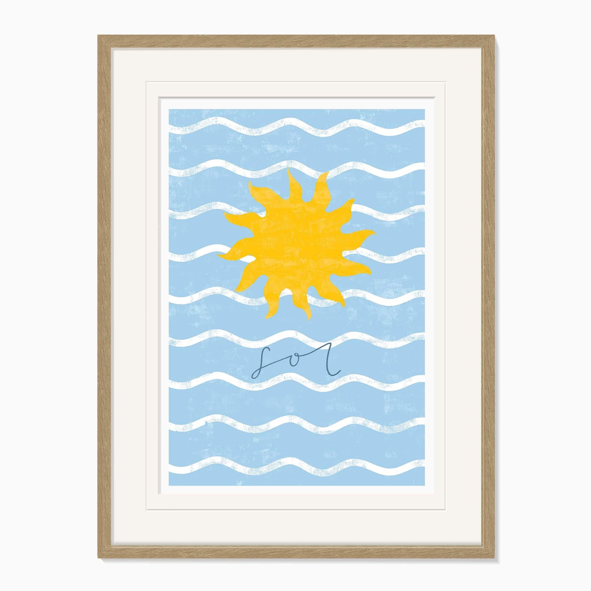 Framed Print-WF1270F - Beach House Sun Small Framed Print-Whistlefish
