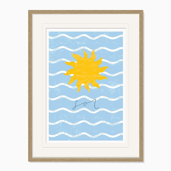 Beach House Sun Small Framed Print - Whistlefish