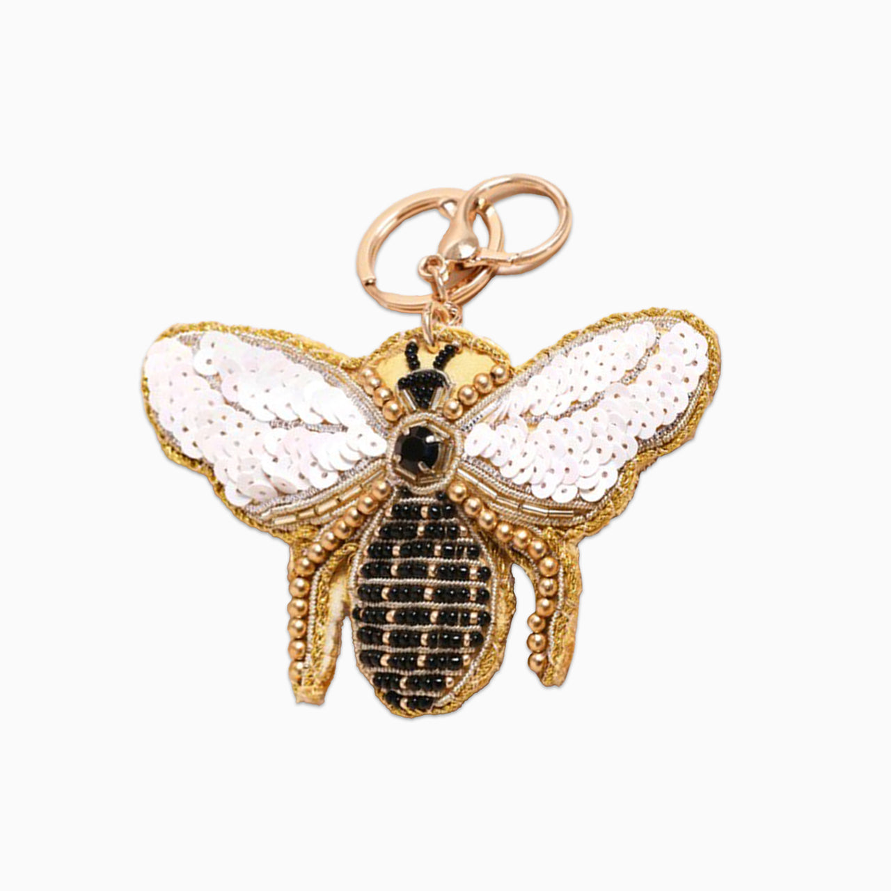 Keyring-78336 - Beaded Bee Keyring Bag Charm-Lisa Angel