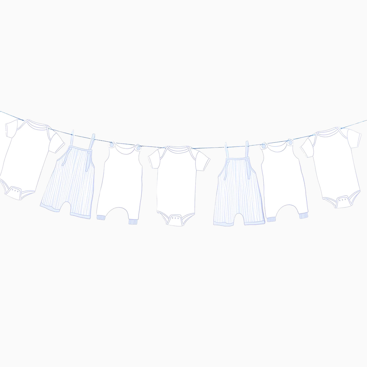 Garland-HBBS205 - Blue Babygrow Card Garland-Hootyballoo