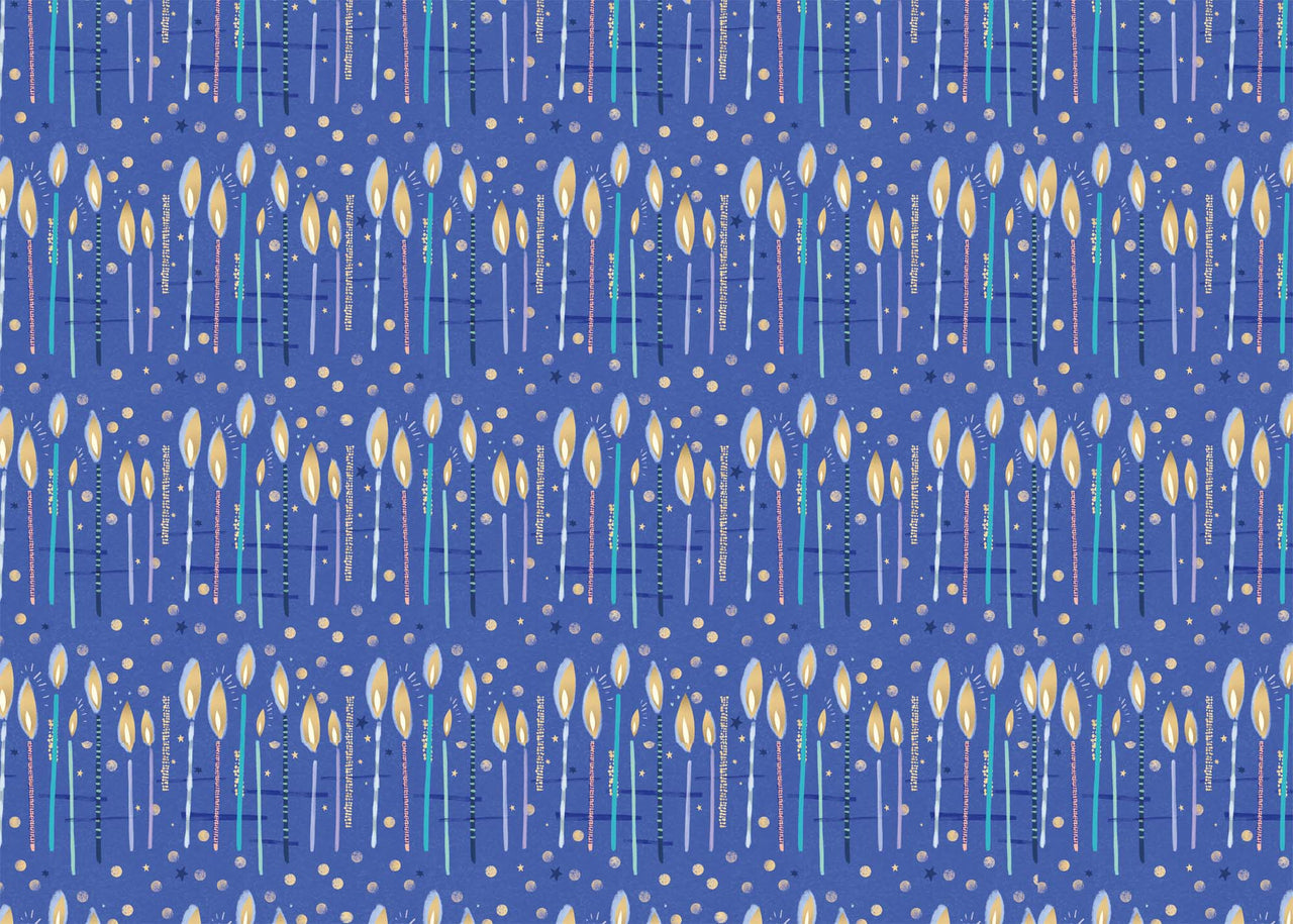 Wrapping Paper - GWP33 - Blue Candles Wrapping Paper - Blue Candles Wrapping Paper - Whistlefish