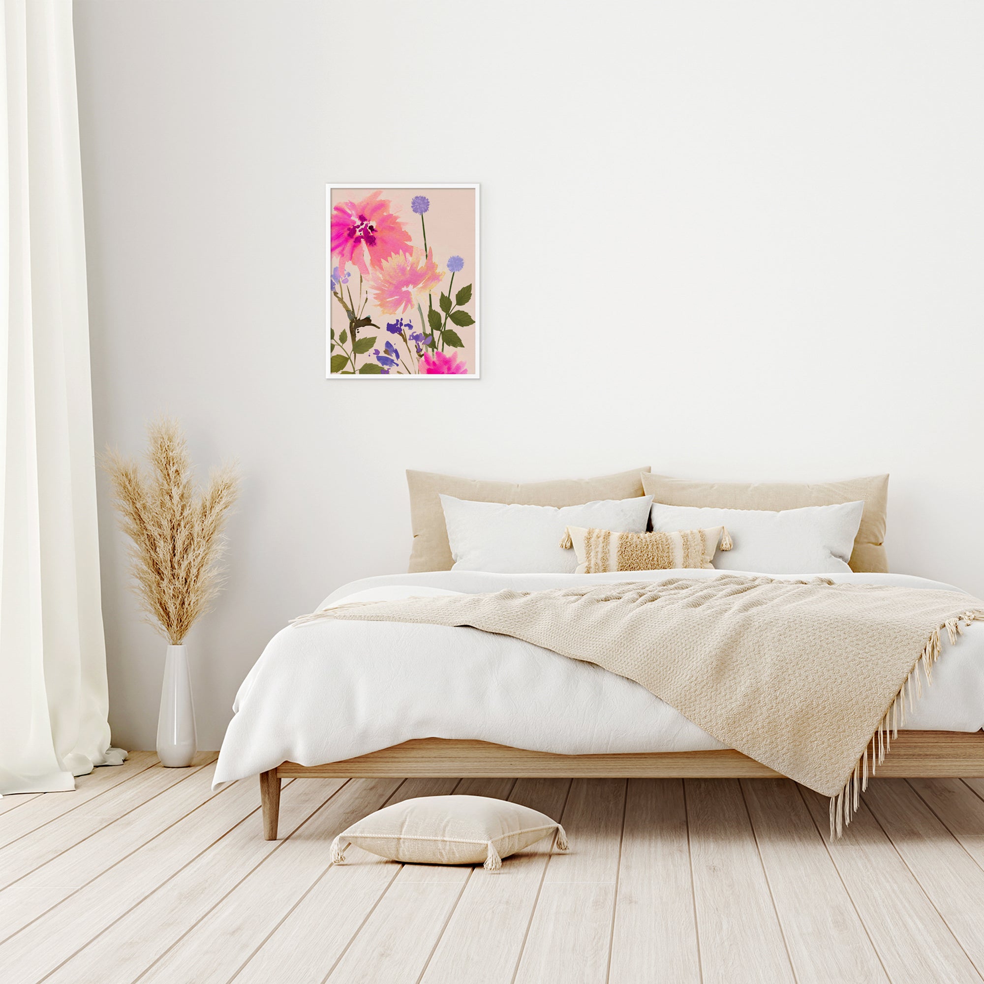 Framed Print-WF1146F - Blush Meadow Blooms Framed Print-Whistlefish