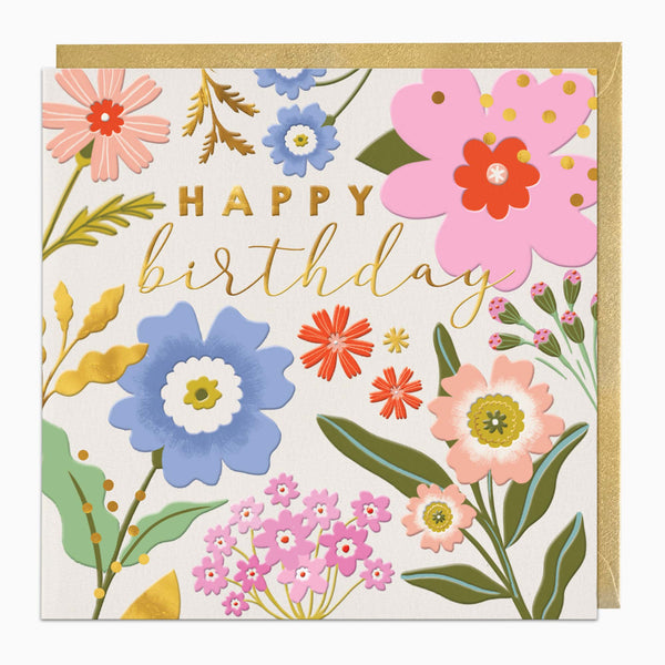 Greeting Card-H221 - Bold Bontanic Birthday Card-Whistlefish