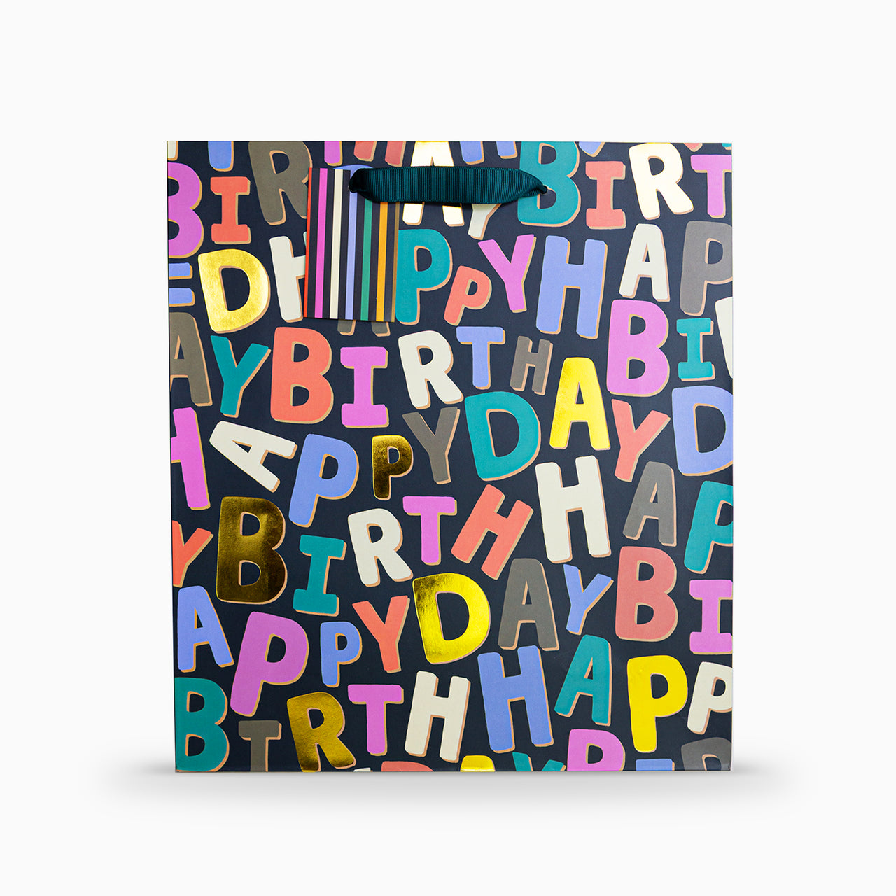 Gift Bag-WGB16LB - Bold Navy Birthday Large Gift Bag-Whistlefish