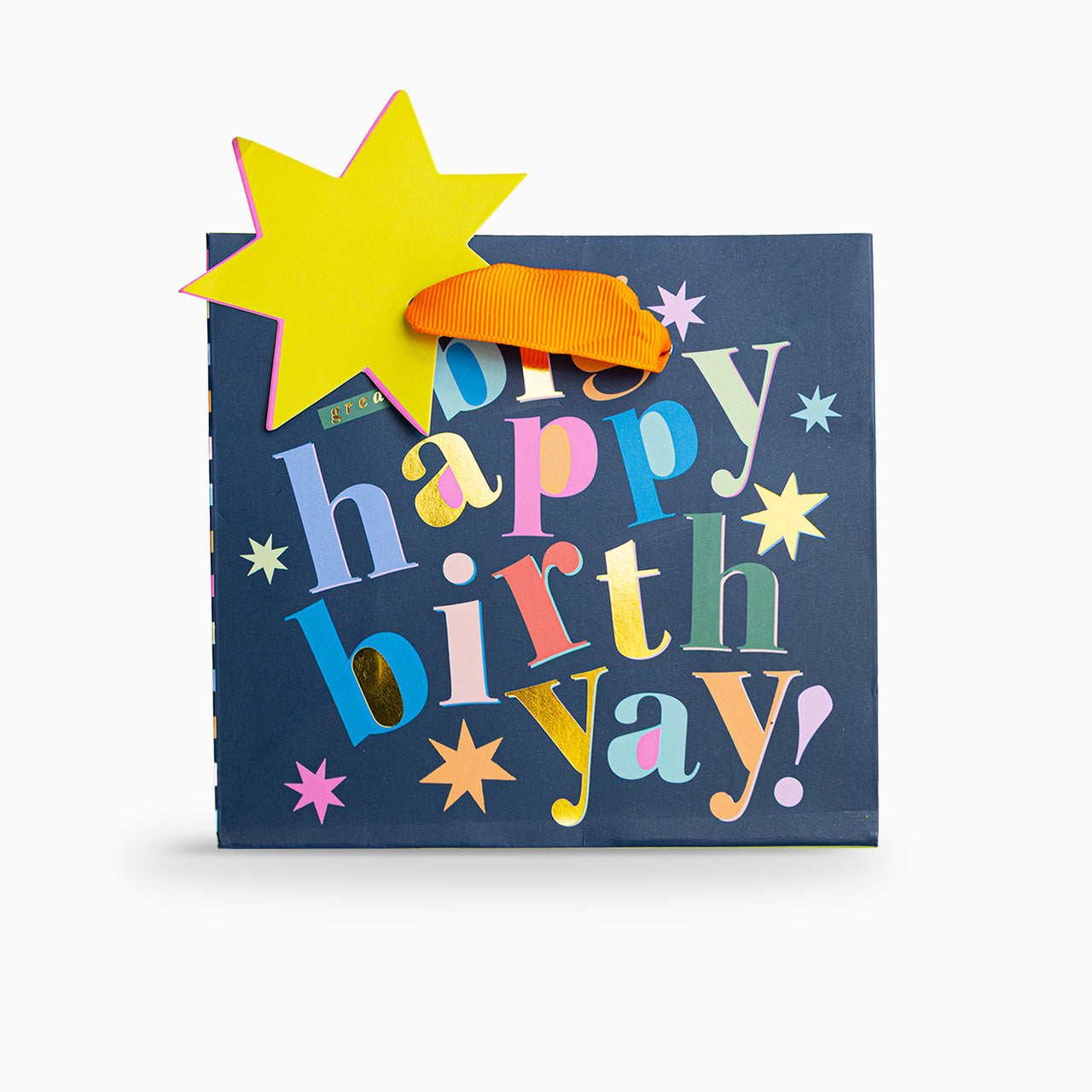 Gift Bag-WGB16SB - Bold Navy Birthday Small Gift Bag-Whistlefish