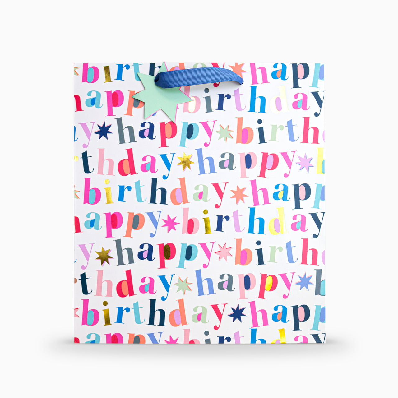 Gift Bag-WGB15LB - Bold White Birthday Large Gift Bag-Whistlefish
