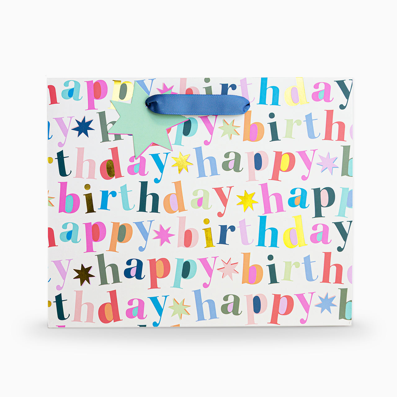 Gift Bag-WGB15MB - Bold White Birthday Medium Gift Bag-Whistlefish