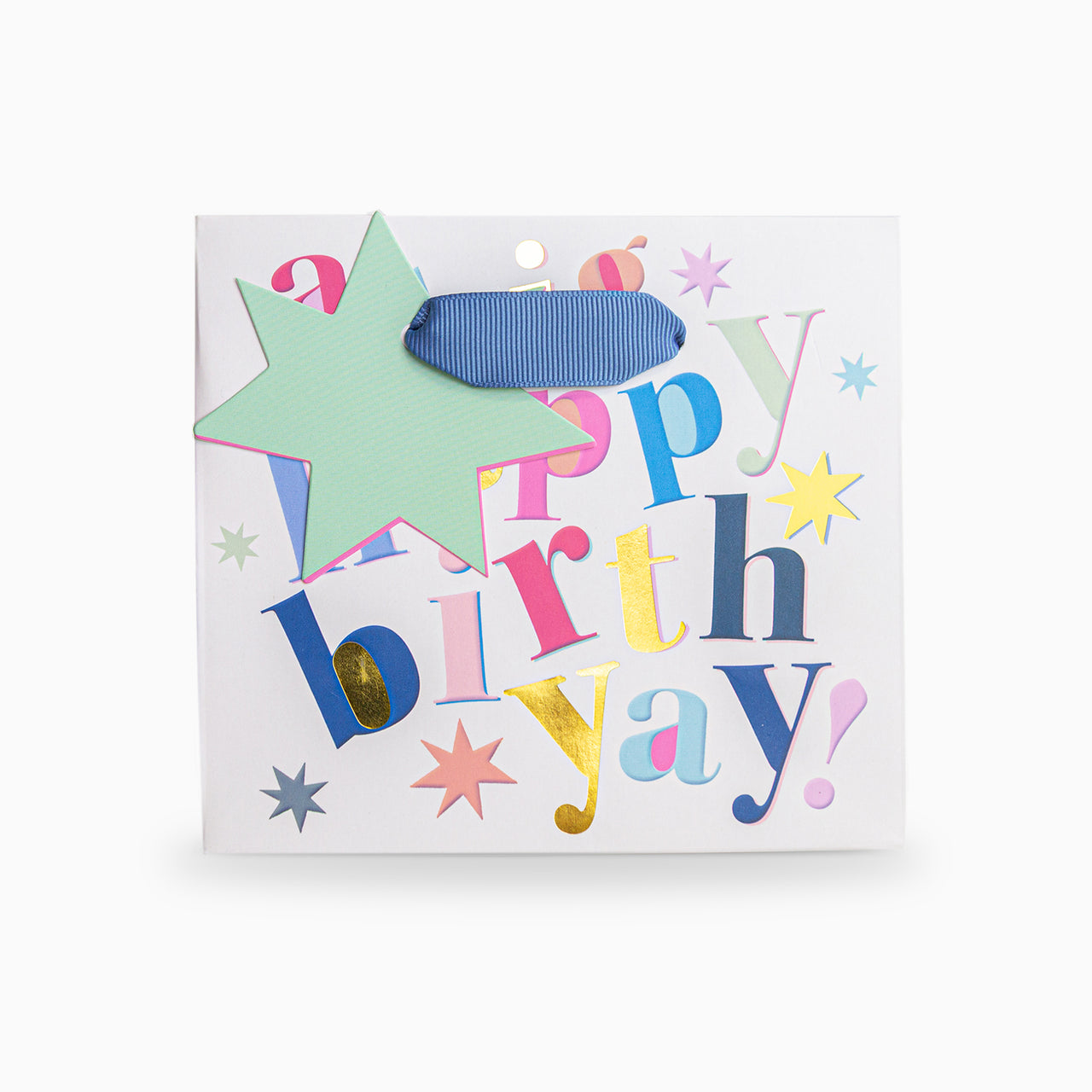 Gift Bag-WGB15SB - Bold White Birthday Small Gift Bag-Whistlefish