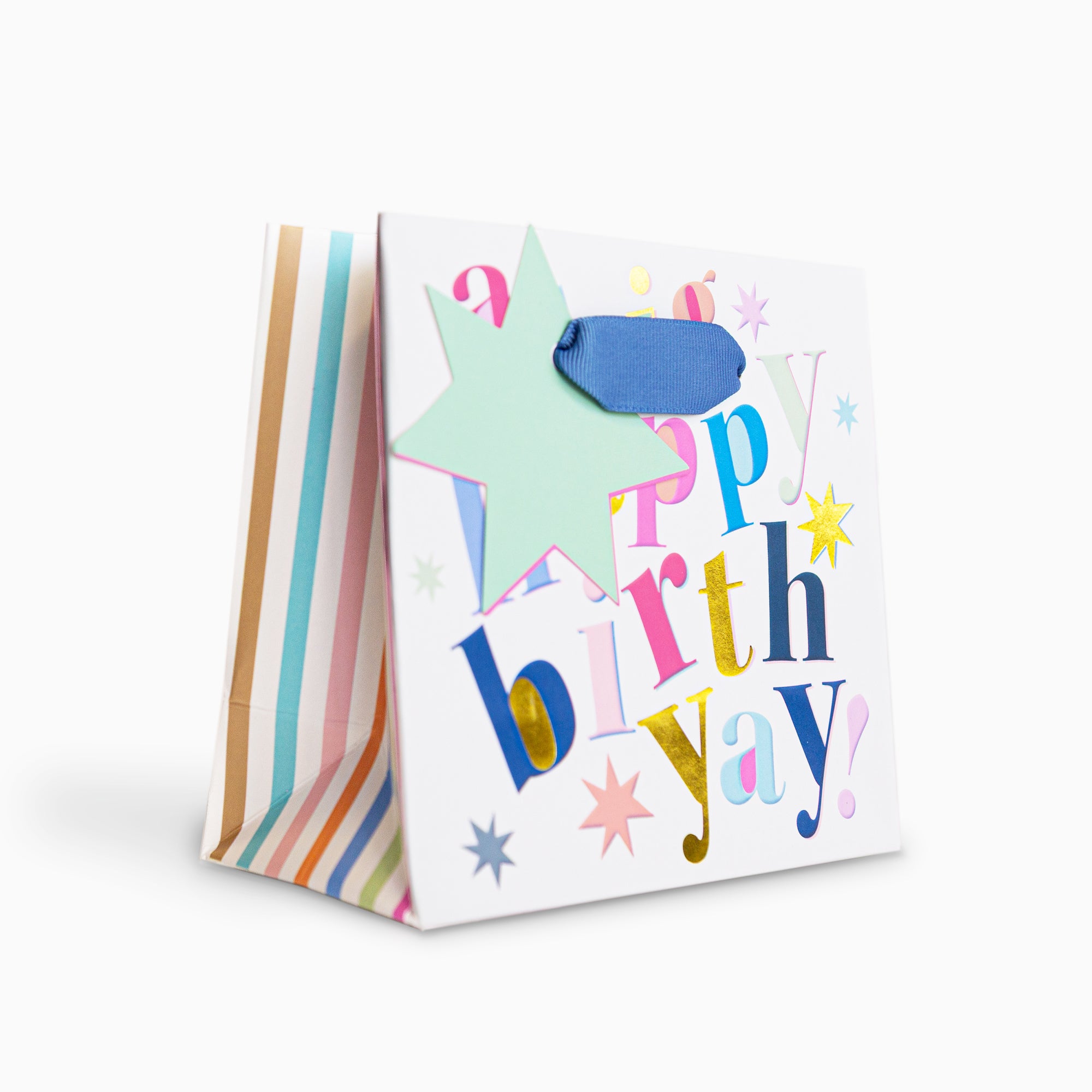 Gift Bag-WGB15SB - Bold White Birthday Small Gift Bag-Whistlefish
