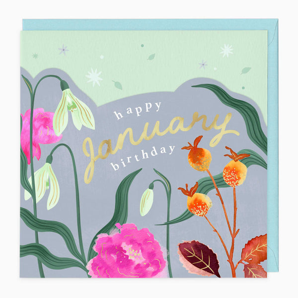 Luxury Card-LN145 - Bright Summer January Birthday Card-Whistlefish