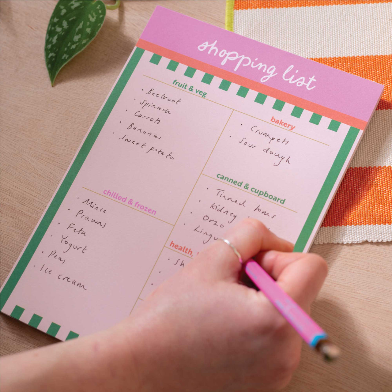 List Pad-TUE-PAD-SPL-CST-A5 - Cabana Stripe Shopping List-Whistlefish & Co