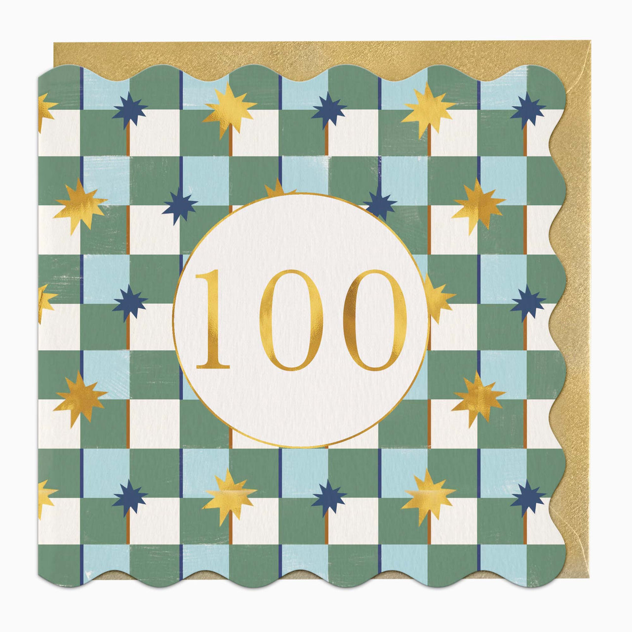 Greeting Card-H054 - Checkered 100 Birthday Card-Whistlefish