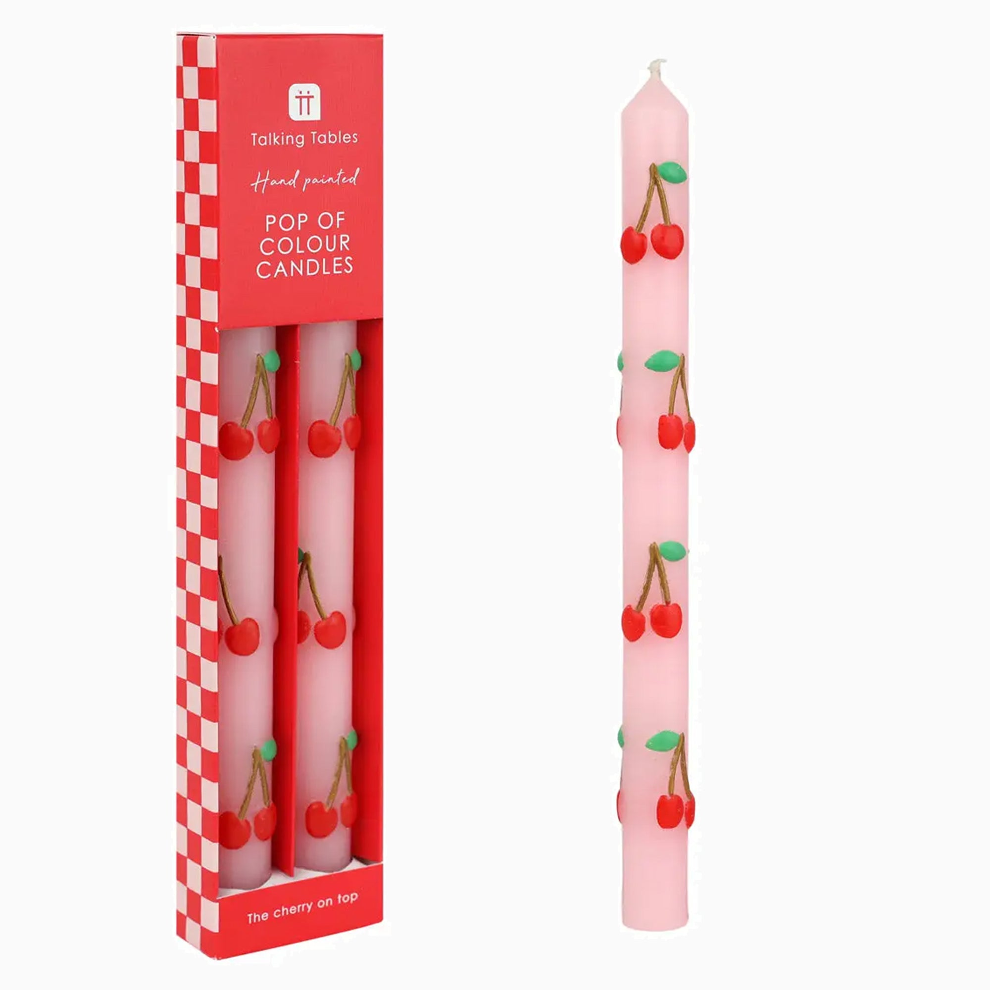 Candle Set-CNDL-CHER - Cherry Dinner Candles 2 Pack-Talking Tables