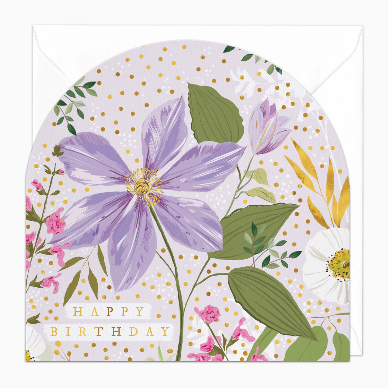 Greeting Card-H111 - Clematis Arch Birthday Card-Whistlefish