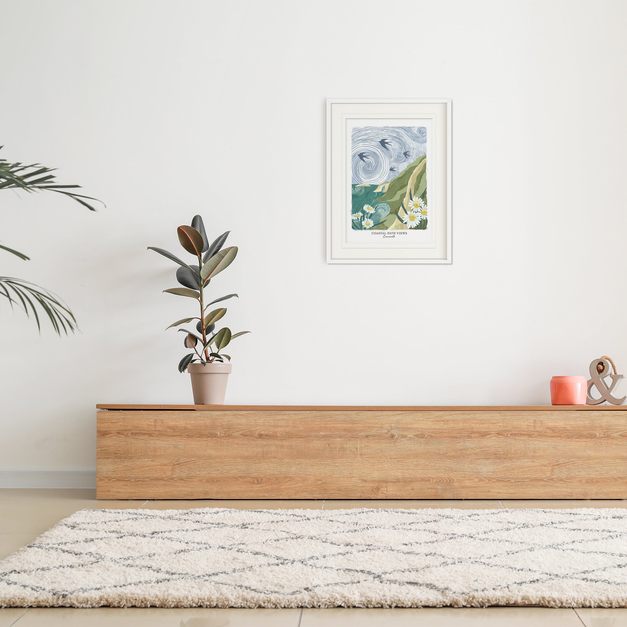 Framed Print-WF1282LF - Coastal Path Dark Large Framed Print-Whistlefish