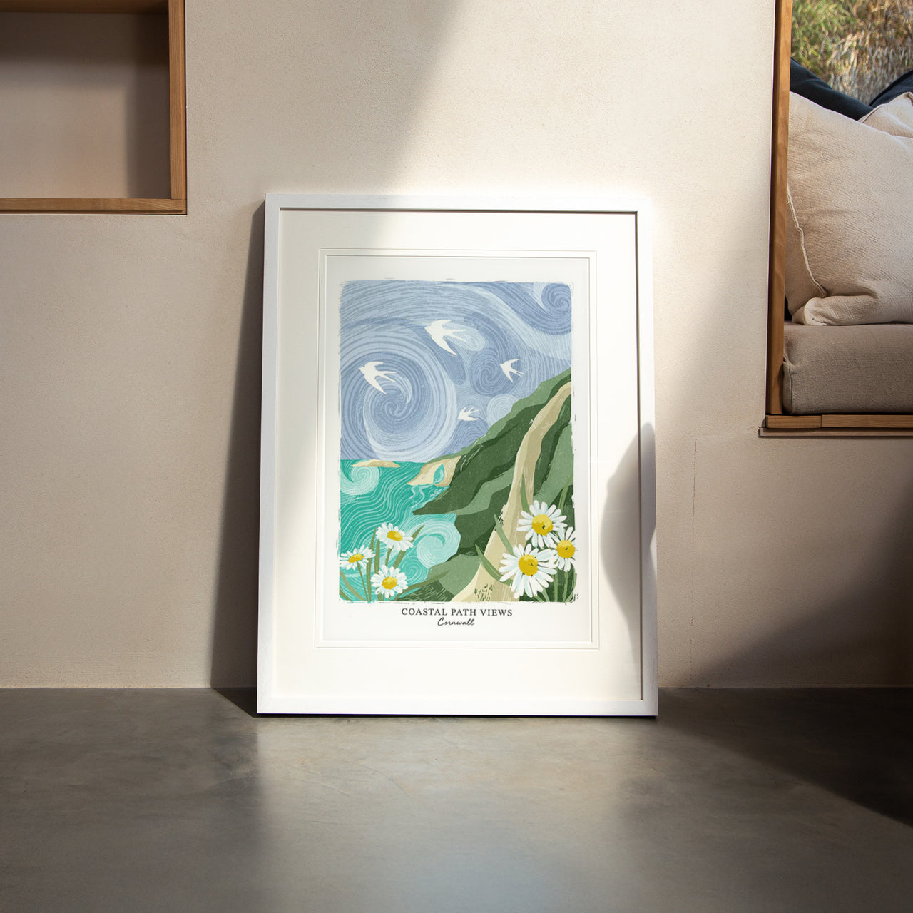 Framed Print-WF1281LF - Coastal Path Light Large Framed Print-Whistlefish