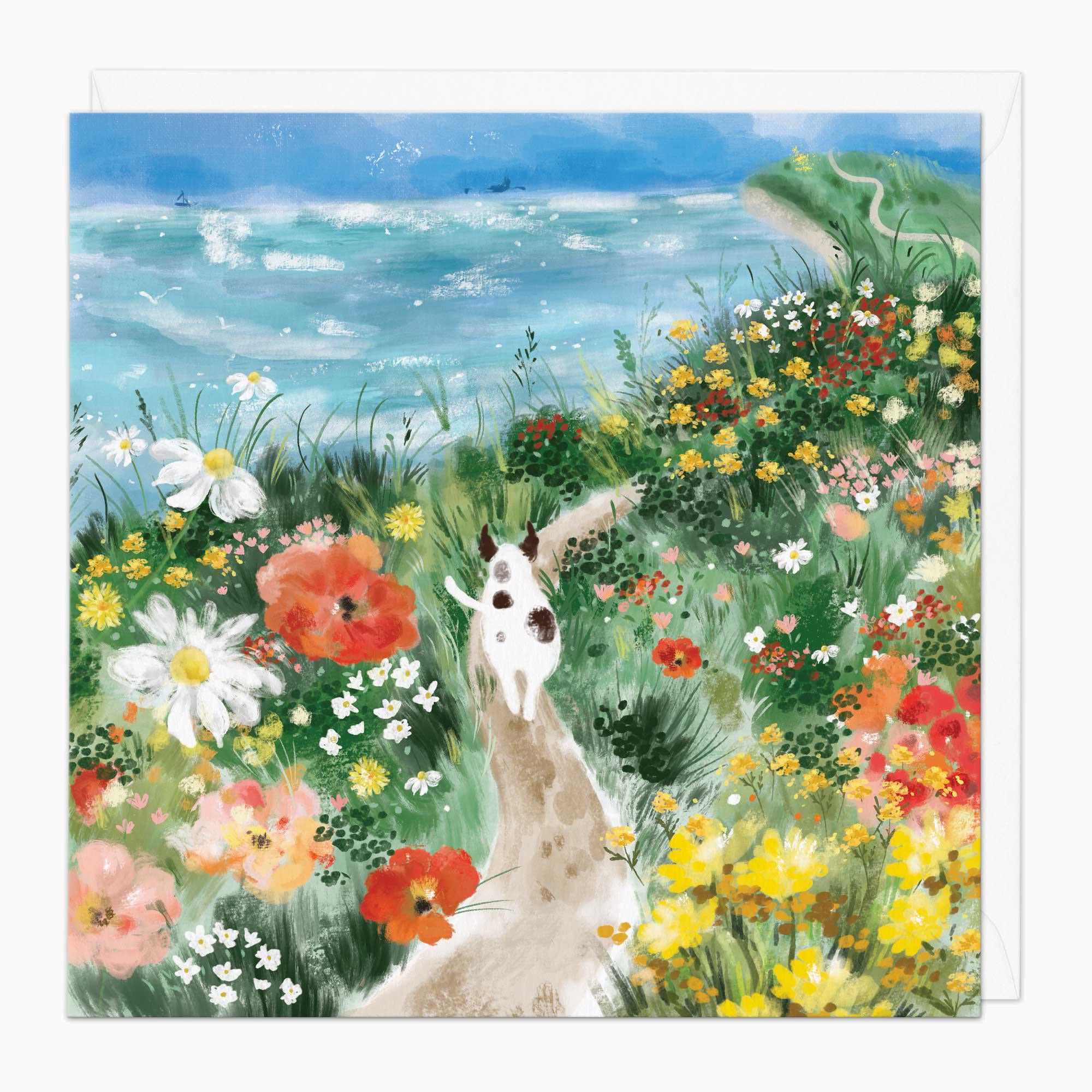 Greeting Card-G273 - Coastal Tale Cliff Top Art Card-Whistlefish