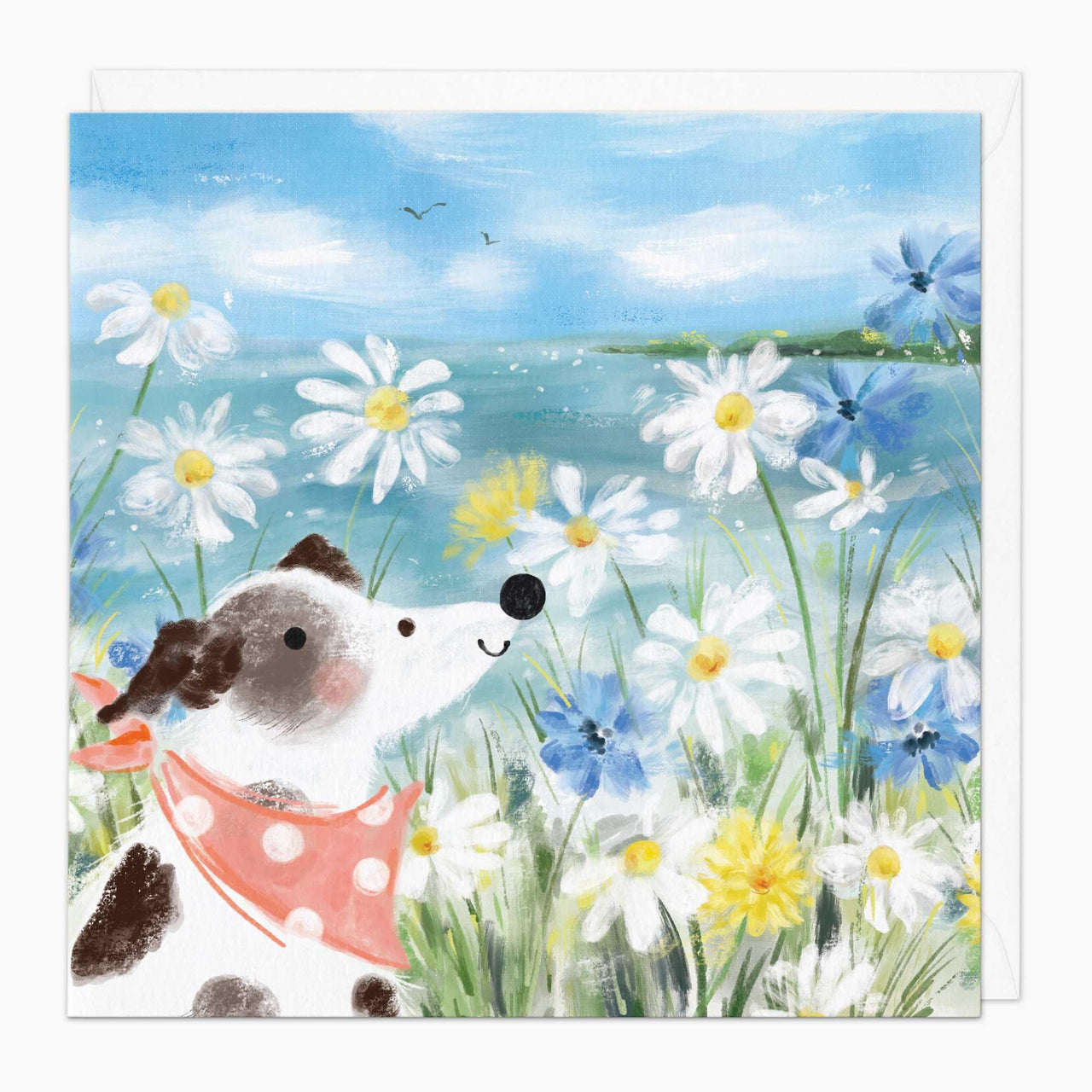 Greeting Card-G276 - Coastal Tale Patch in the Flowers Art Card-Whistlefish