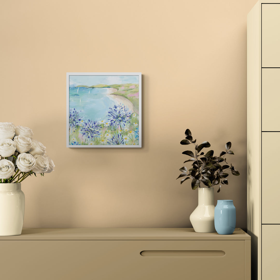 WF1302F - Agapanthus by the Beach Framed Print
