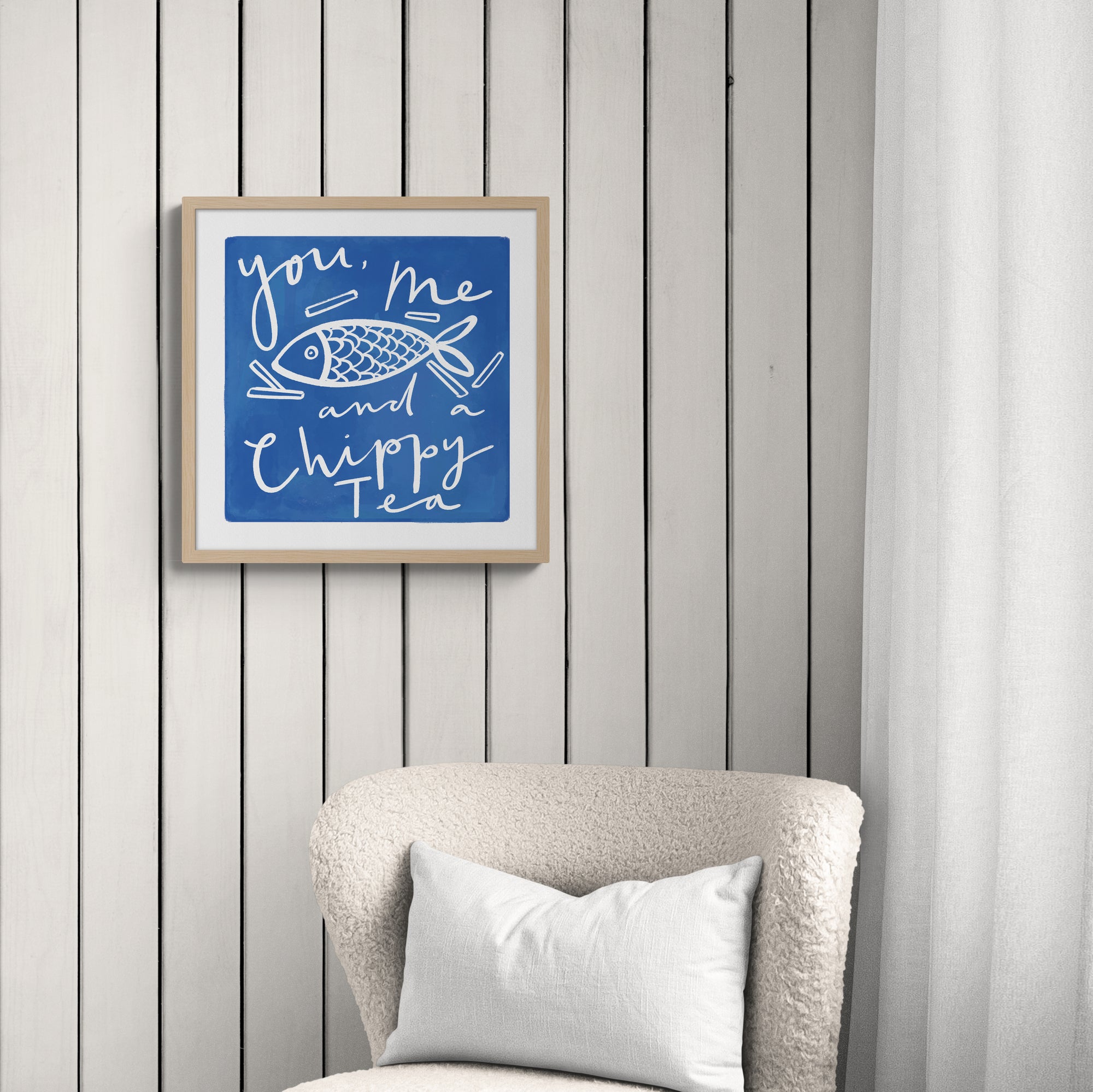 You, Me, Chippy Tea Framed Print - Whistlefish