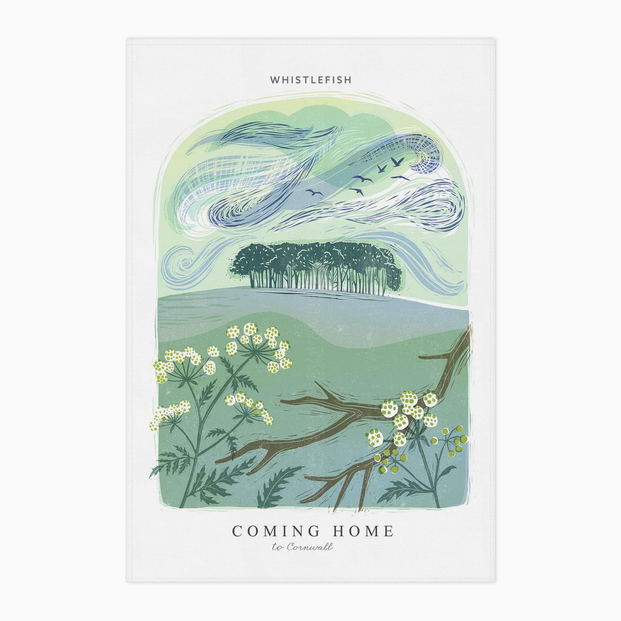Tea Towel-WTT241 - Coming Home Arched Lino Tea Towel-Whistlefish