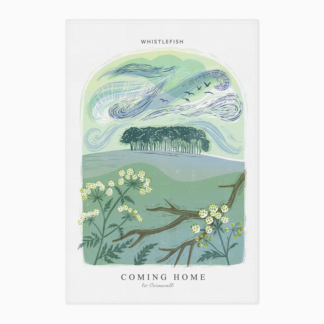 Tea Towel-WTT241 - Coming Home Arched Lino Tea Towel-Whistlefish