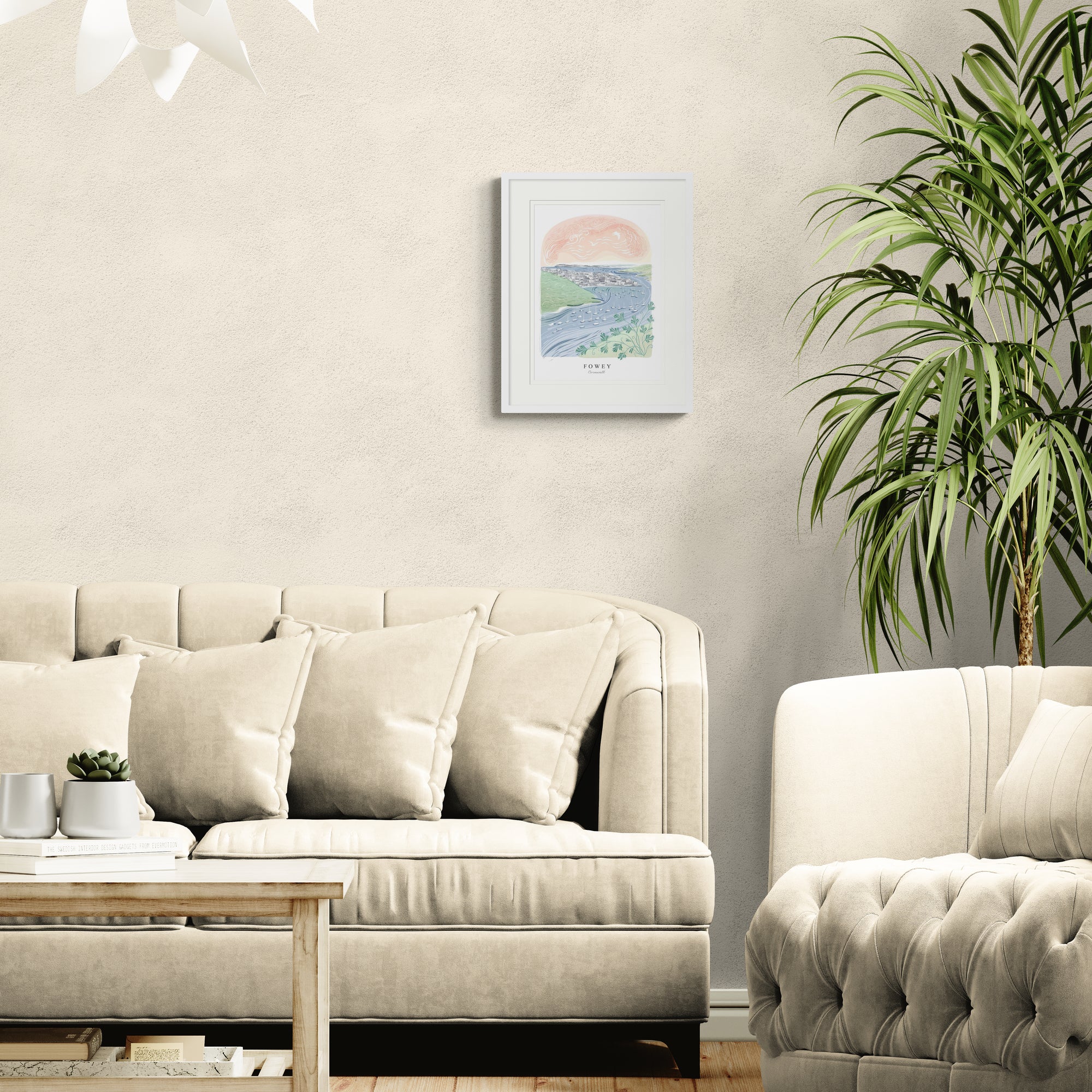 WF1230F - Fowey Lino Small Framed Print