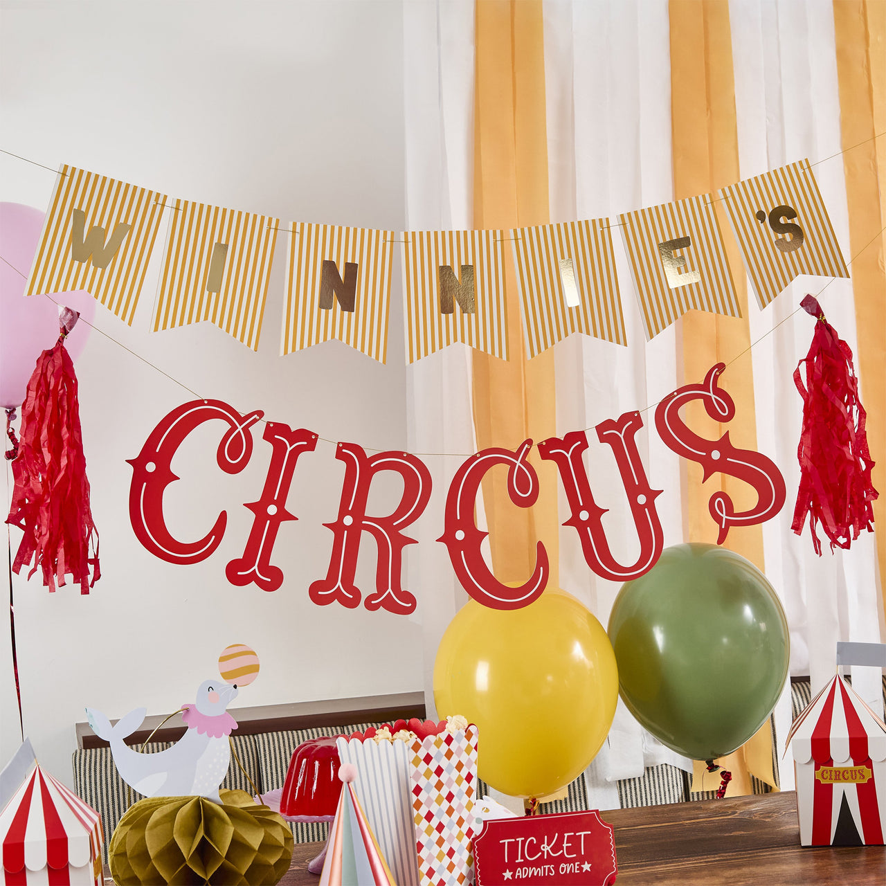 Banner-HBCP100 - Customisable Circus Card Banner-Hootyballoo