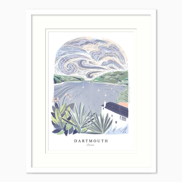 Dartmouth Lino Small Framed Print - Whistlefish