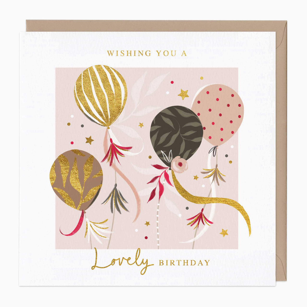 Greeting Card-F500 - Delicate Balloons Birthday Card-Whistlefish