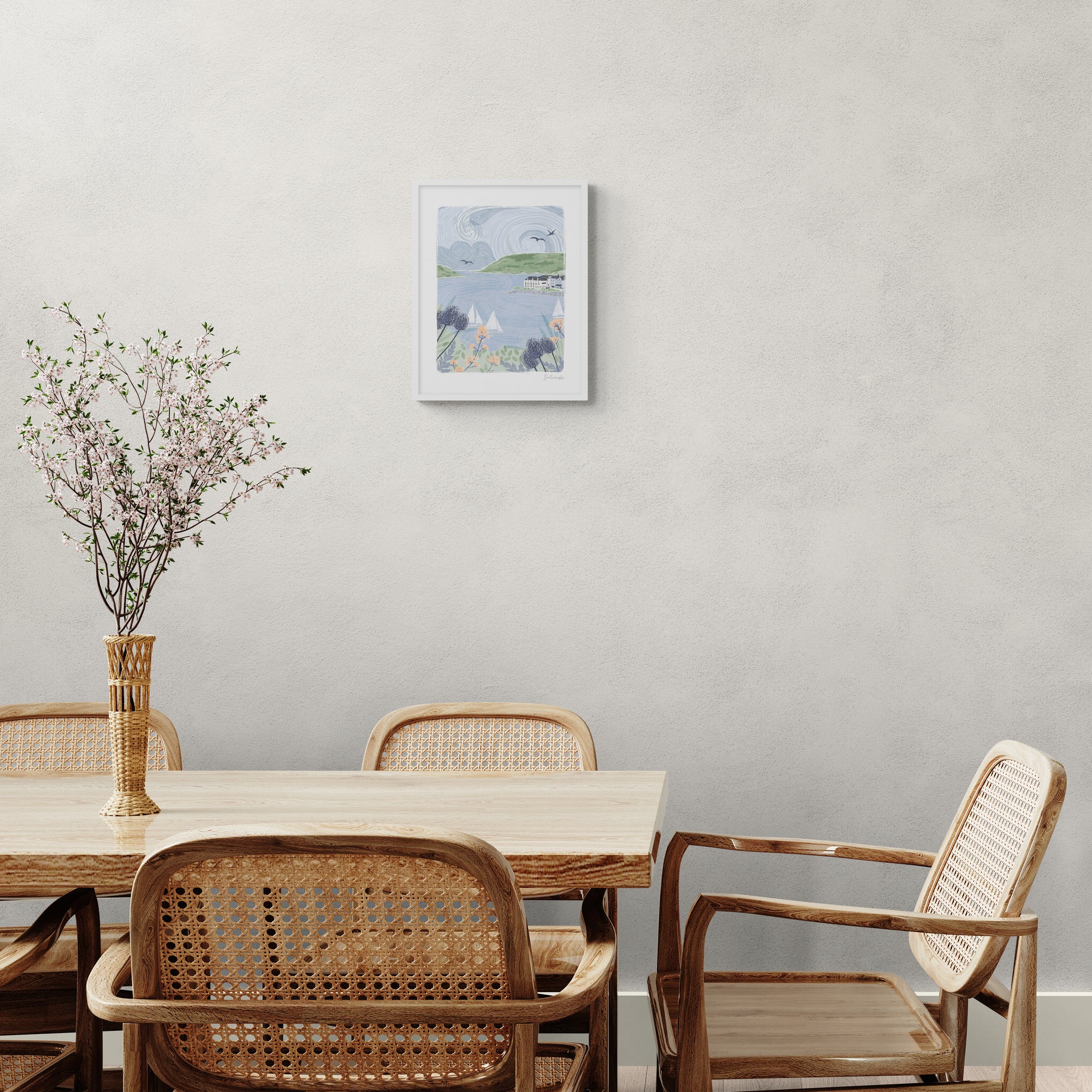 Salcombe Lino Framed Print - Whistlefish