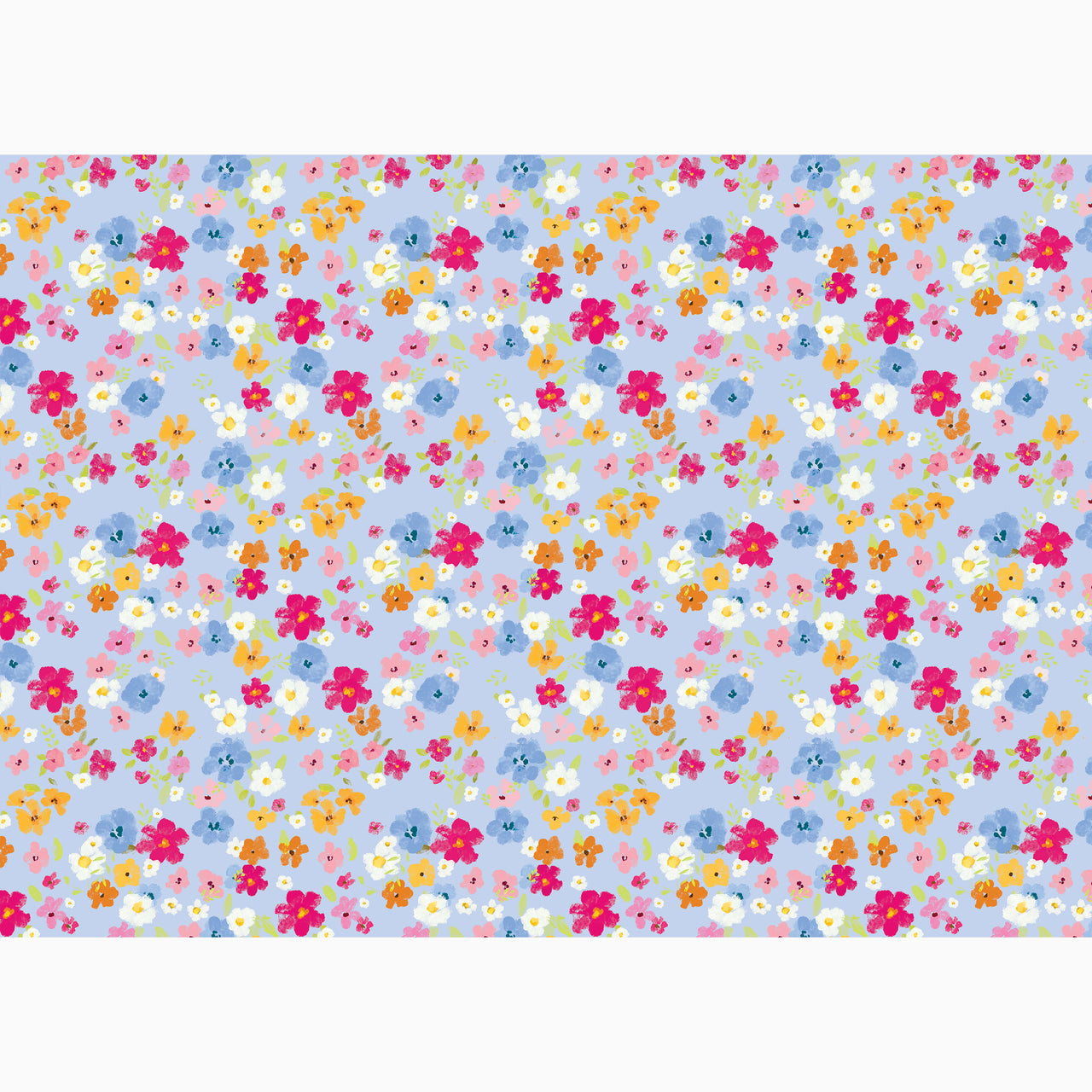 Wrapping Paper-GWP124 - Ditsy Floral Blue Wrapping Paper-Whistlefish