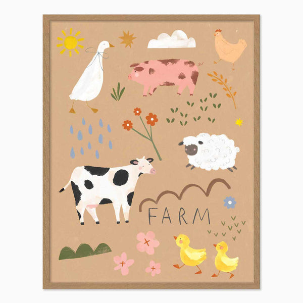 Down on the Farm Medium Framed Print - Whistlefish