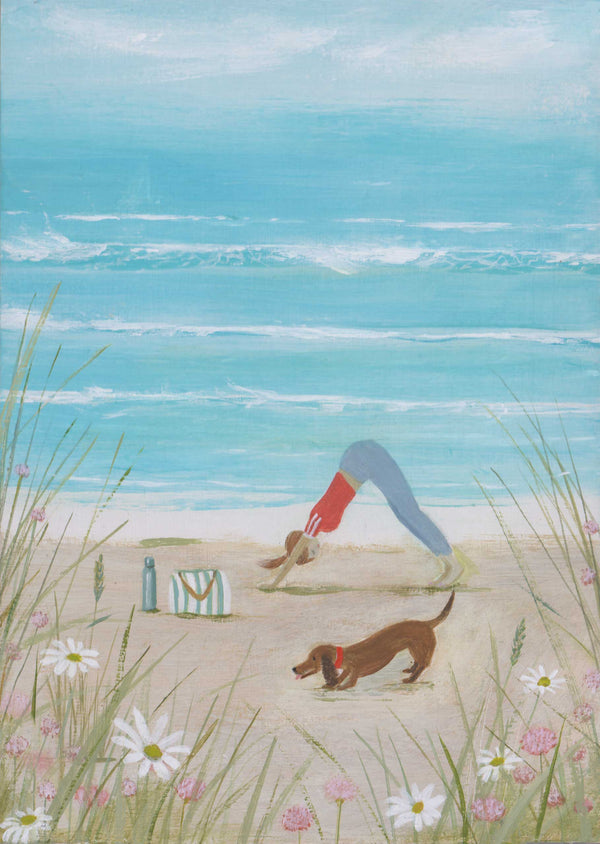 Print-HC369P - Downward Dog Art Print-Hannah Cole