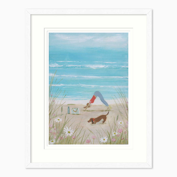 Framed Print-HC369F - Downward Dog Framed Print-Hannah Cole