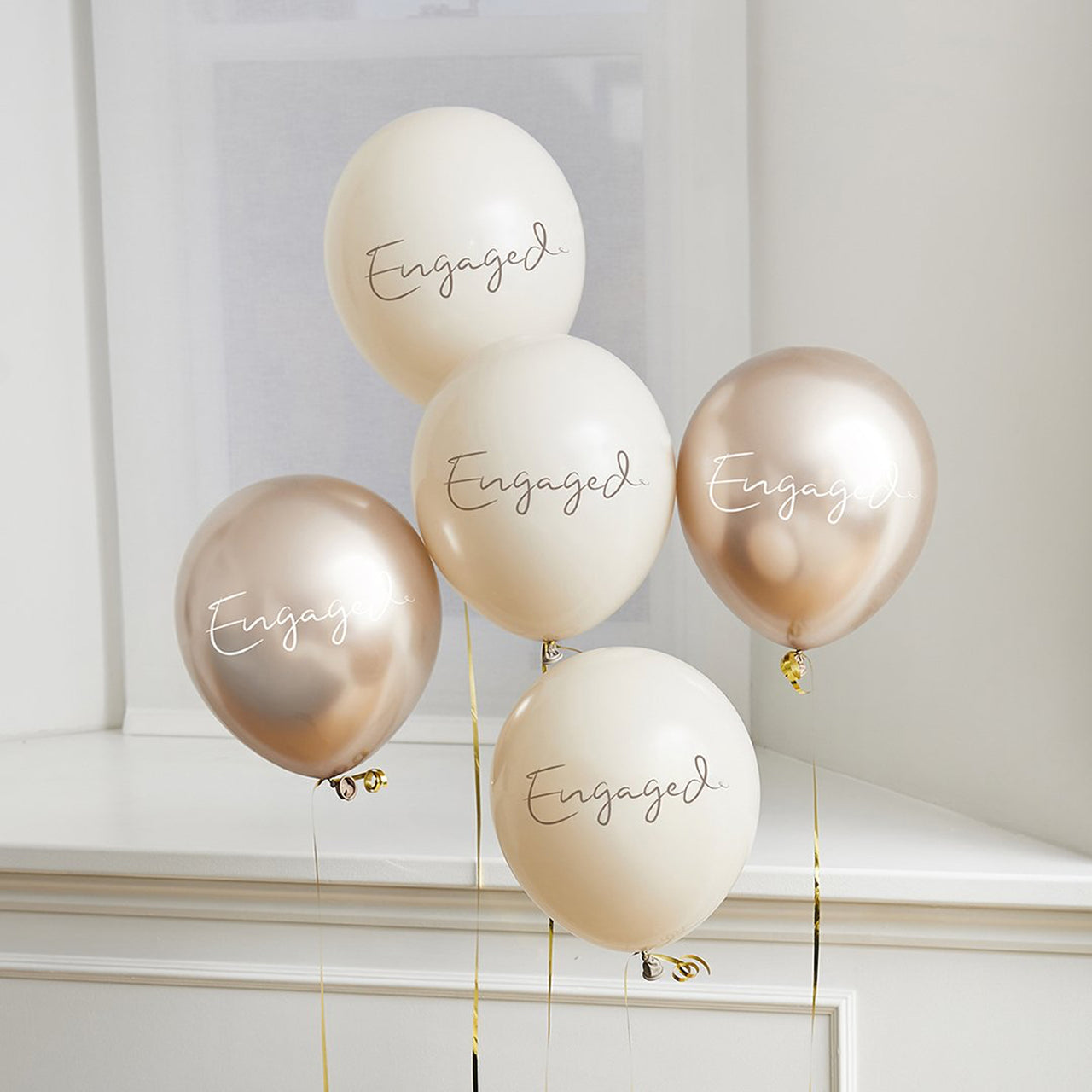 Balloons-HBEG105 - Engaged 12" Latex Balloons-Hootyballoo