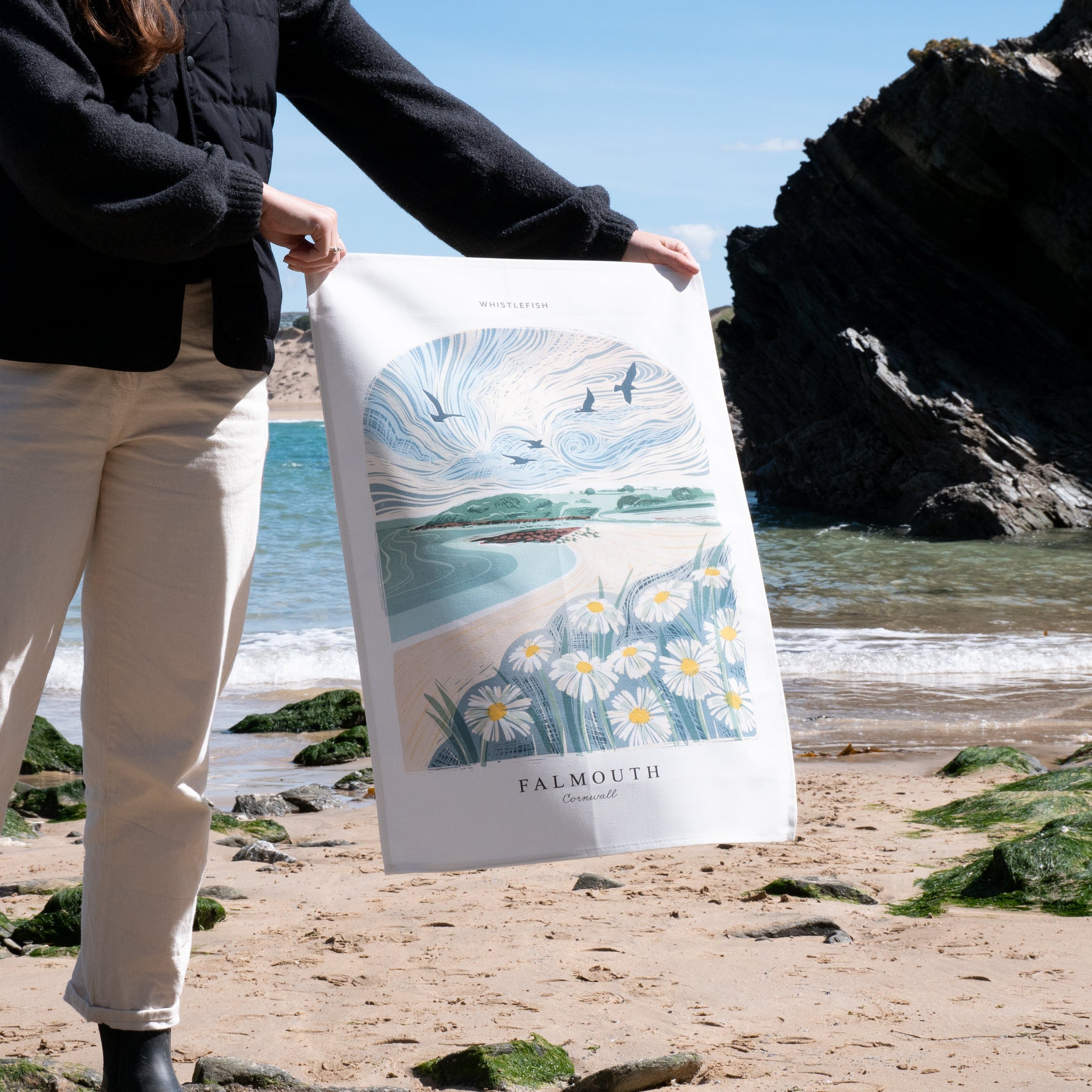 Tea Towel - WTT253 - Falmouth Arched Lino Tea Towel - Falmouth Arched Lino Tea Towel - Whistlefish