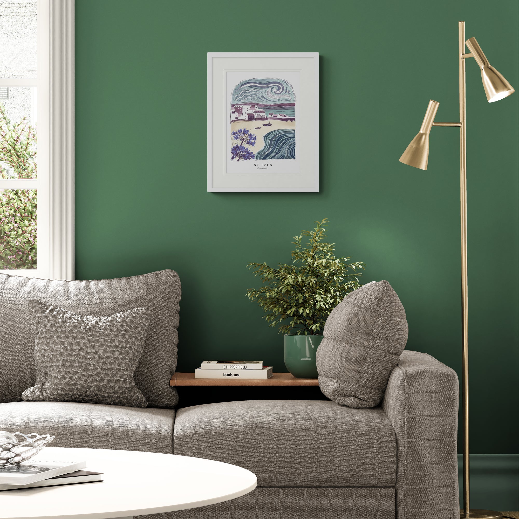St Ives Lino Small Framed Print - Whistlefish