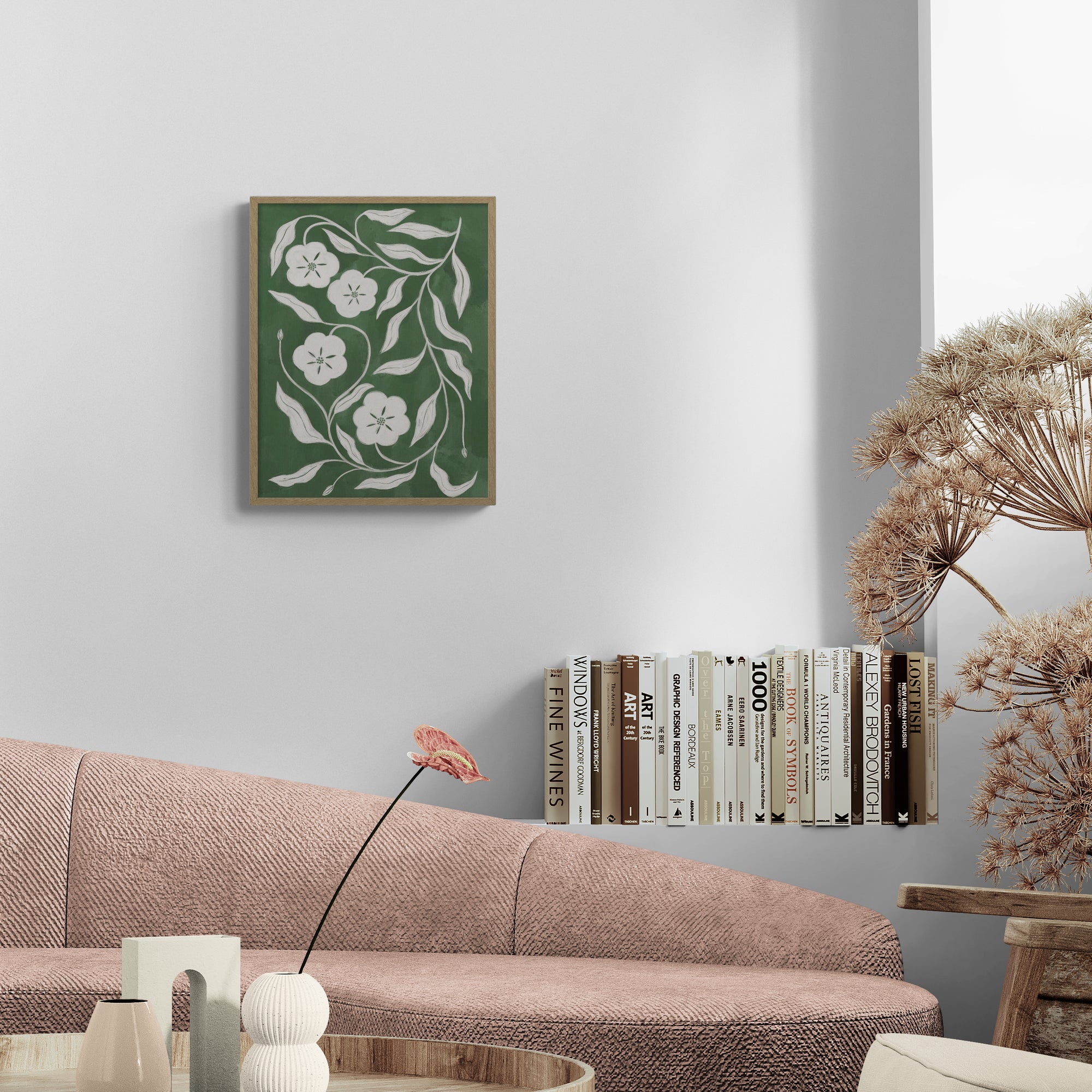 WF1213F - Floral Vine Small Framed Print