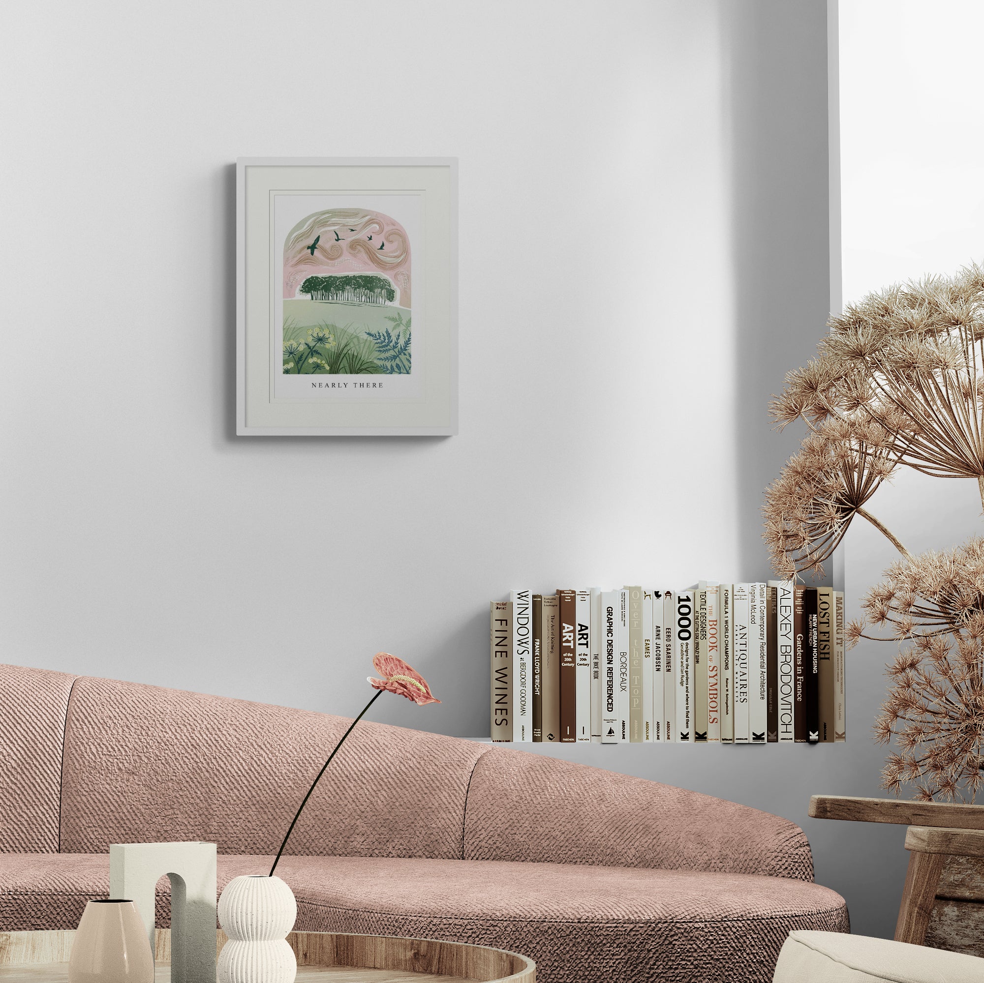 Nearly There Lino Small Framed Print - Whistlefish