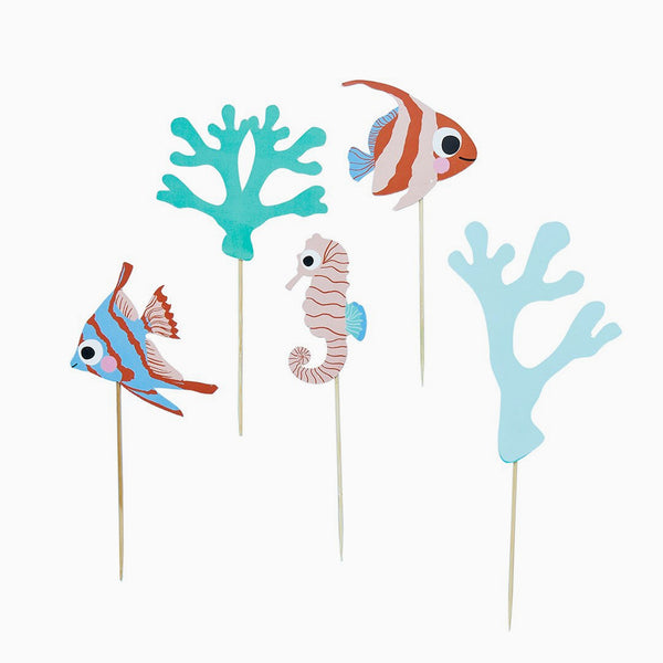 Fish & Coral Cake Topper Set - Whistlefish