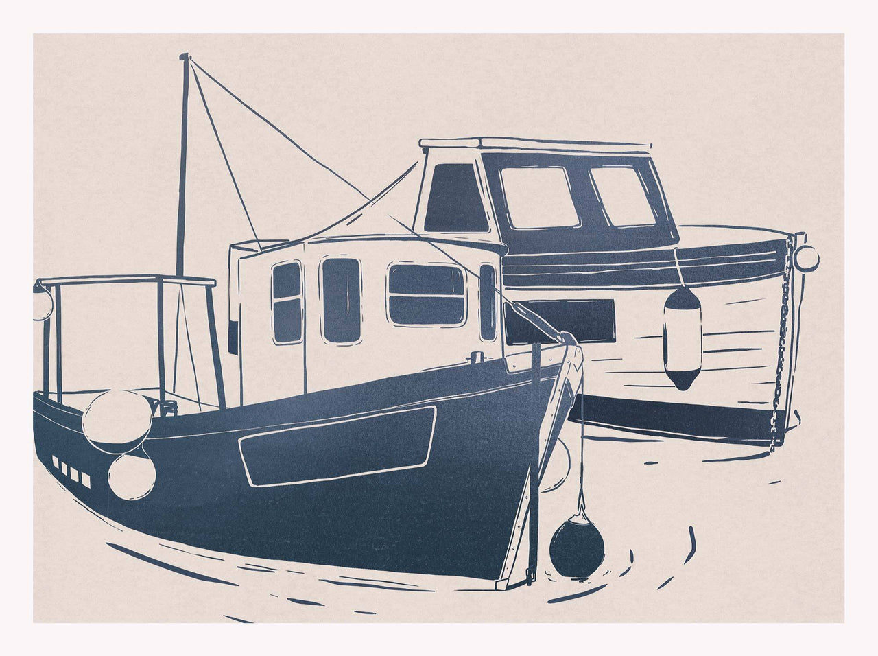 Print-WF1198P - Fishing Boats Art Print-Whistlefish