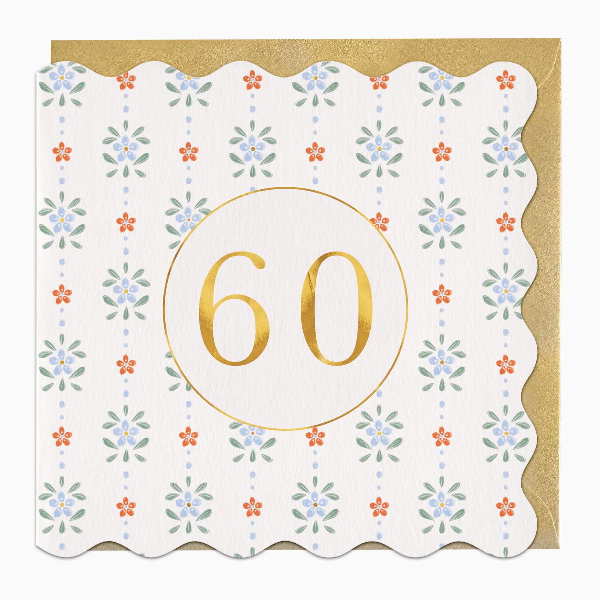 Greeting Card-H045 - Floral 60 Birthday Card-Whistlefish