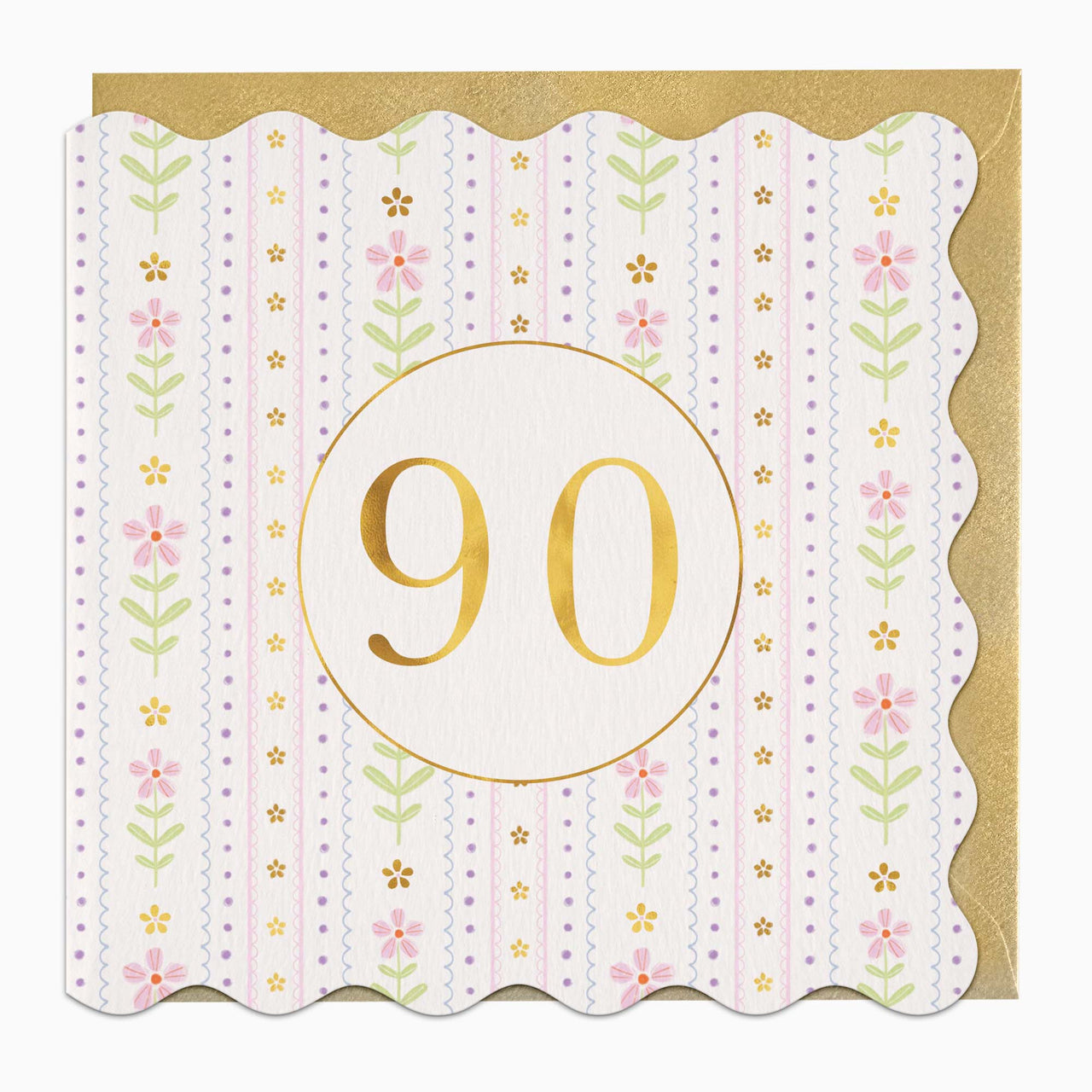 Greeting Card-H051 - Floral 90 Birthday Card-Whistlefish