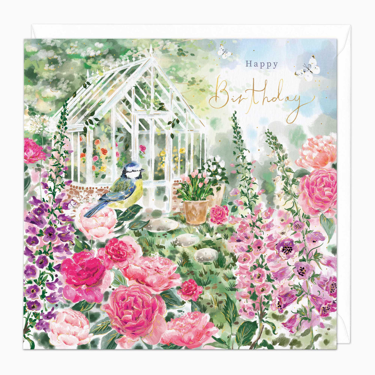 Greeting Card-G262 - Floral Greenhouse Birthday Card-Whistlefish