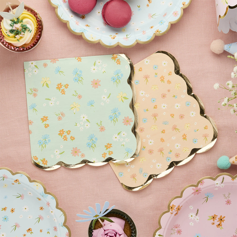 Paper Napkins-HBDF103 - Floral Paper Napkins-Hootyballoo
