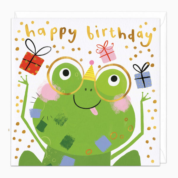 Greeting Card-H248 - Froggy Birthday Card-Whistlefish