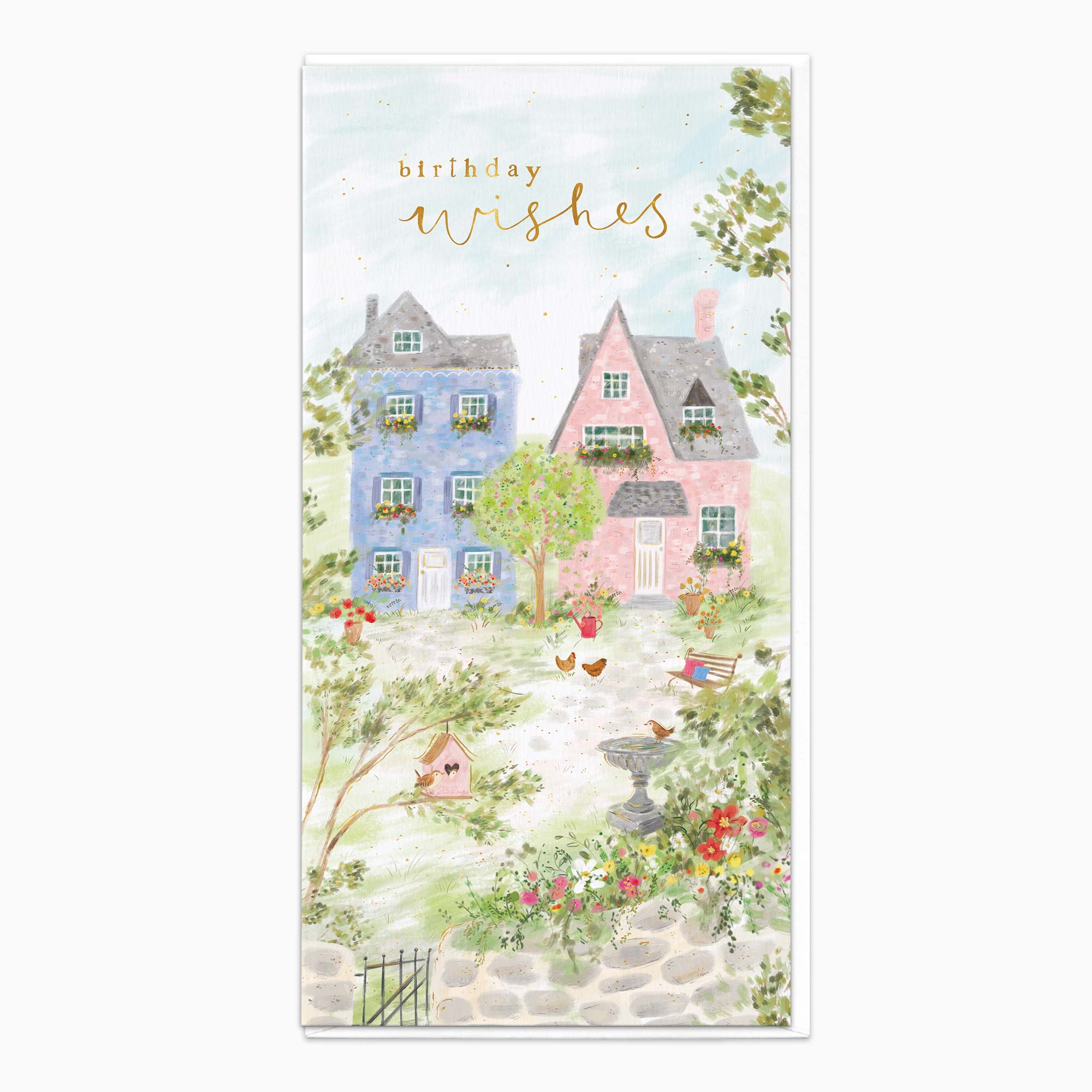 Greeting Card-H102 - Garden Houses Birthday Card-Whistlefish